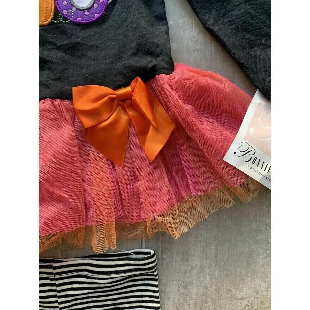 Bonnie Baby Girls Halloween Boo Outfit Set NEW Boutique Designer Cute 12 M